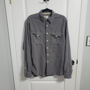LEE DUNGAREES Grey Corduroy Button Up Shirt